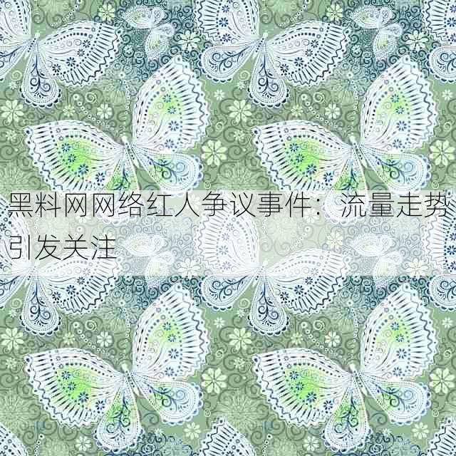 黑料网网络红人争议事件:流量走势引发关注